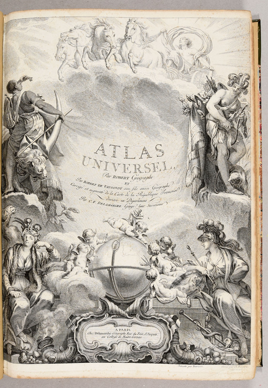 Atlas universel [...]. Corrigé et augmenté de la carte de la République française divisée en départements par C.F. Delamarche [...].