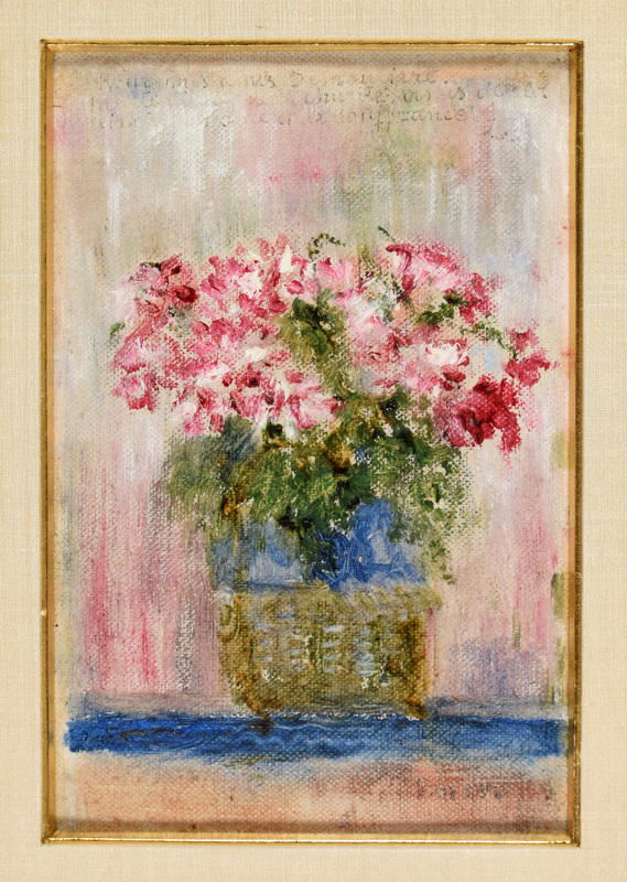 Vase and flowers.