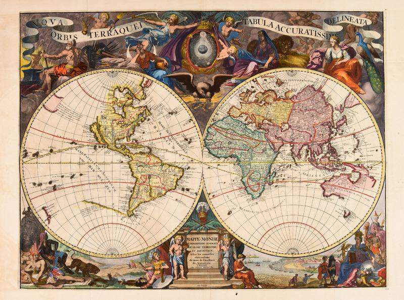 Nova Orbis Terraquei tabula accuratissime delineata. Mappe-Monde du description générale du globe terrestre et aquatique [...].