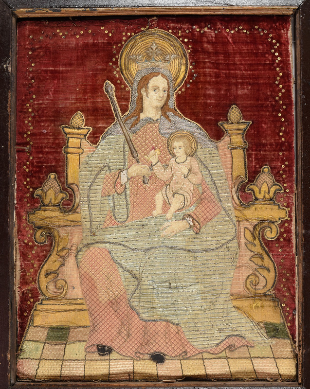 Fragment of an antependium with the Virgin and Child.